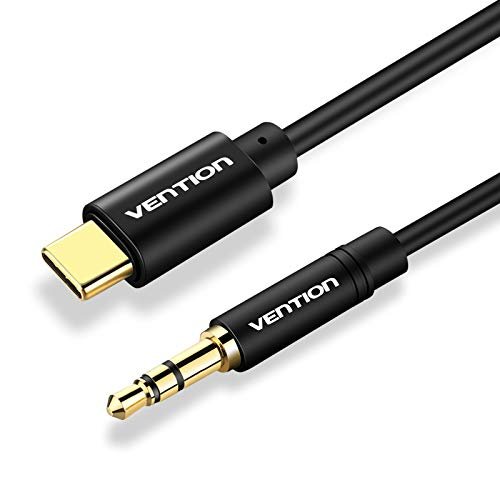 Vention Type-C to 3.5mm Male Spring Audio Cable 1.5M Black Metal Type