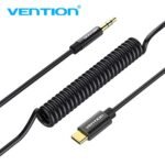 Vention Type-C to 3.5mm Male Spring Audio Cable 1.5M Black Metal Type - Image 3