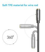 Vention Type-C  to Dual 3.5mm Female Audio Cable 0.3M Black Metal Type - Image 2