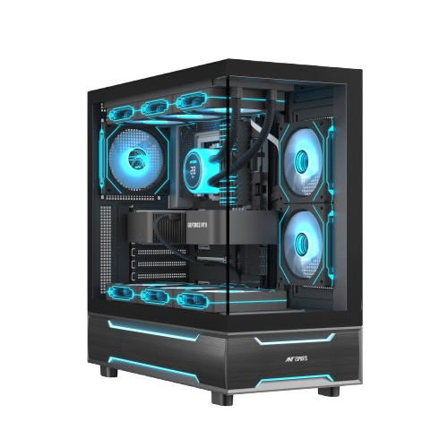 Ant Esports Crystal X6 Pro Mid Tower Cabinet - Black